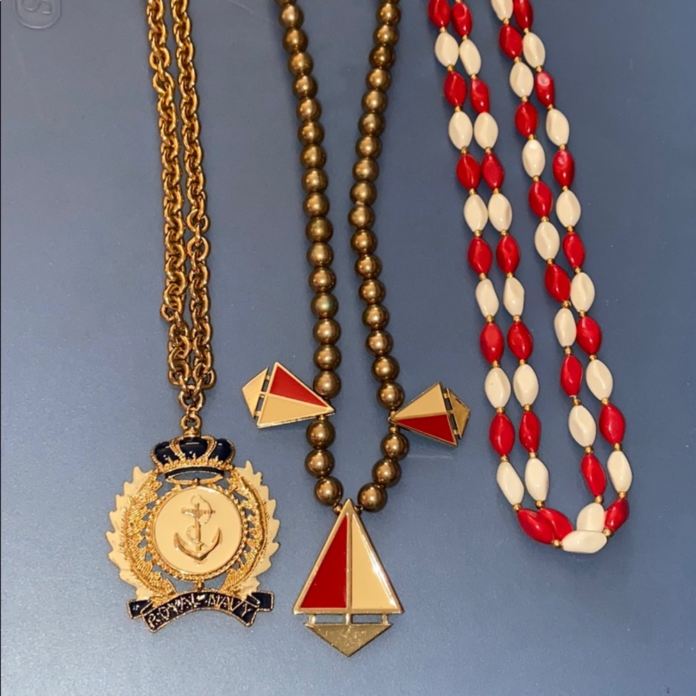 3 vintage nautical necklaces
